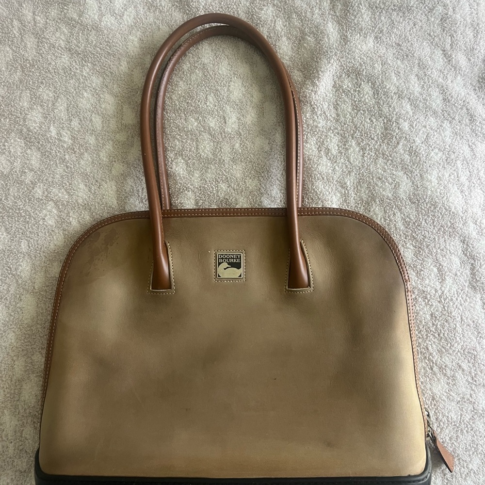 Dooney & Bourke Tan and Brown Shoulder Bag